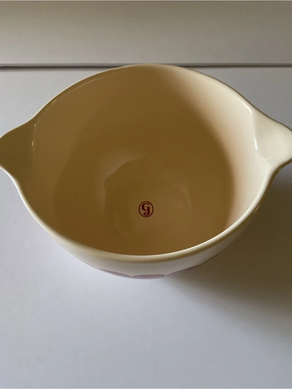 GREAT JONES STIR CRAZY CERAMIC MIXING BOWL RED WAVE PATTERN MEDIUM SIZE NWOT